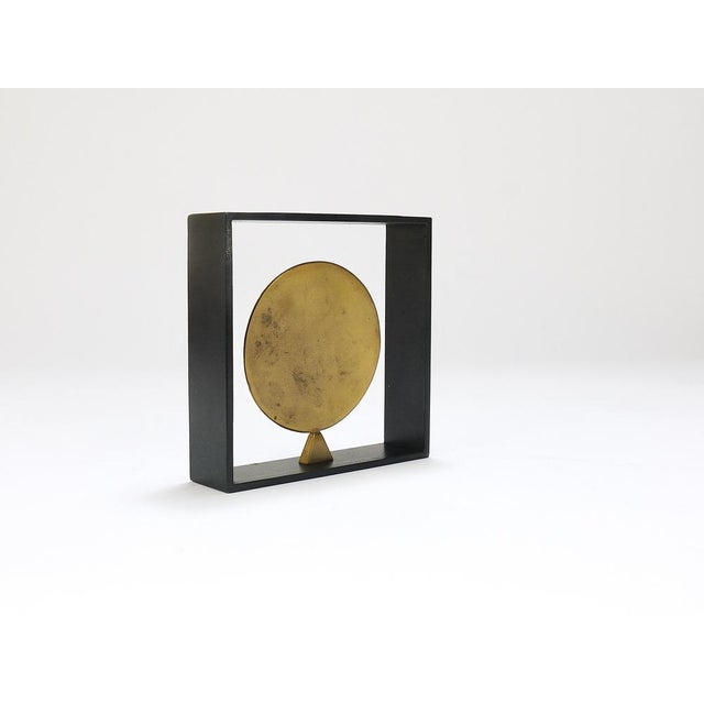 Iron & Brass Coin Medal Bookend attributed to Carl Auböck, Austria, 1970s For Sale - Image 14 of 18