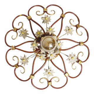Vintage Italian Petal Flush Mount, 1950s For Sale