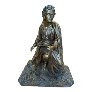 Large Antique French Orpheus Bronze Attributed to Jf Theodore Gechter For Sale