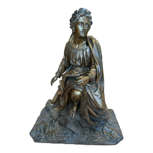 Large Antique French Orpheus Bronze Attributed to Jf Theodore Gechter