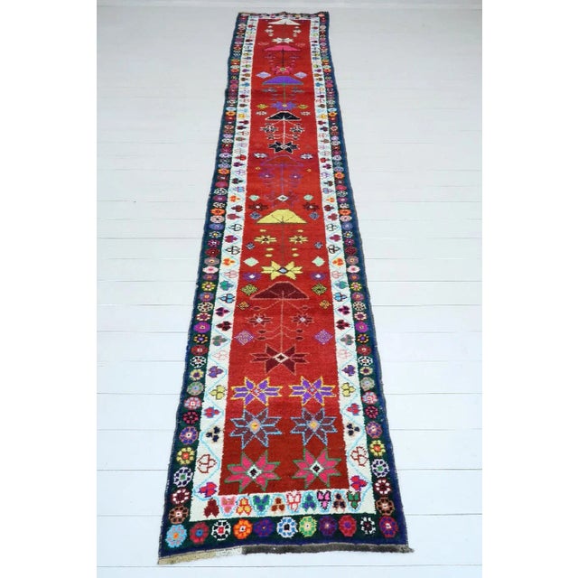 Textile Early 20th Century Vintage Turkish Geometric Runner-2′5″ × 13′2″ For Sale - Image 7 of 13
