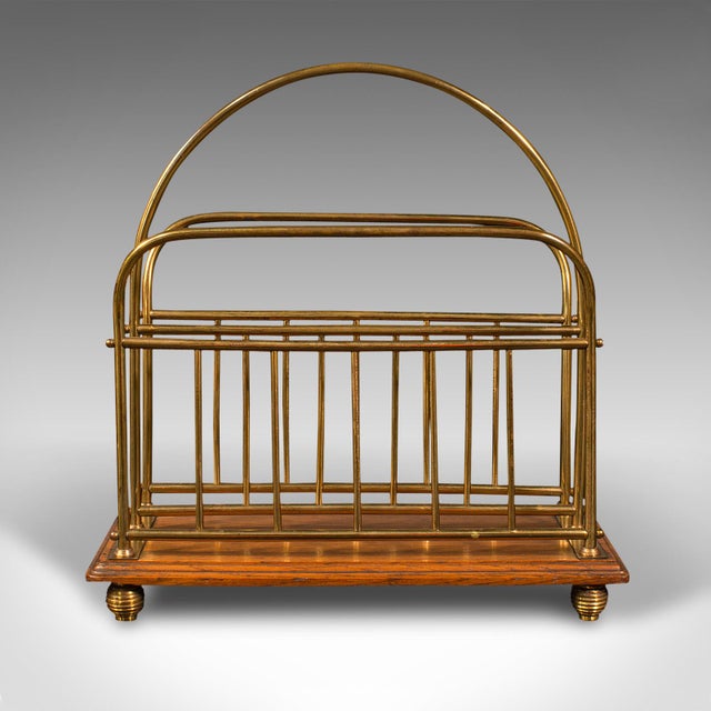 1880s Antique Victorian English Oak Newspaper Rack | Chairish