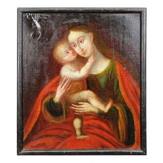 After Lucas Cranach, Miraculous Image of Innsbruck, Mother with Child, Oil on Canvas, Framed For Sale