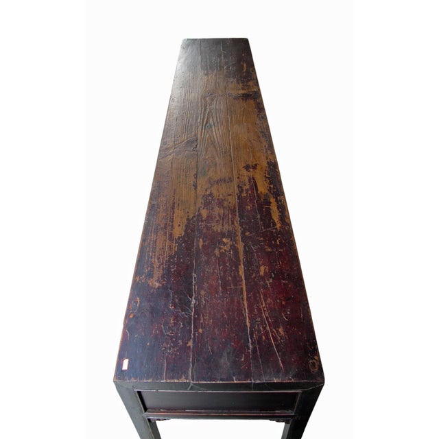 Wood 19th Century 104" Long 5 Drawer Console Table For Sale - Image 7 of 11