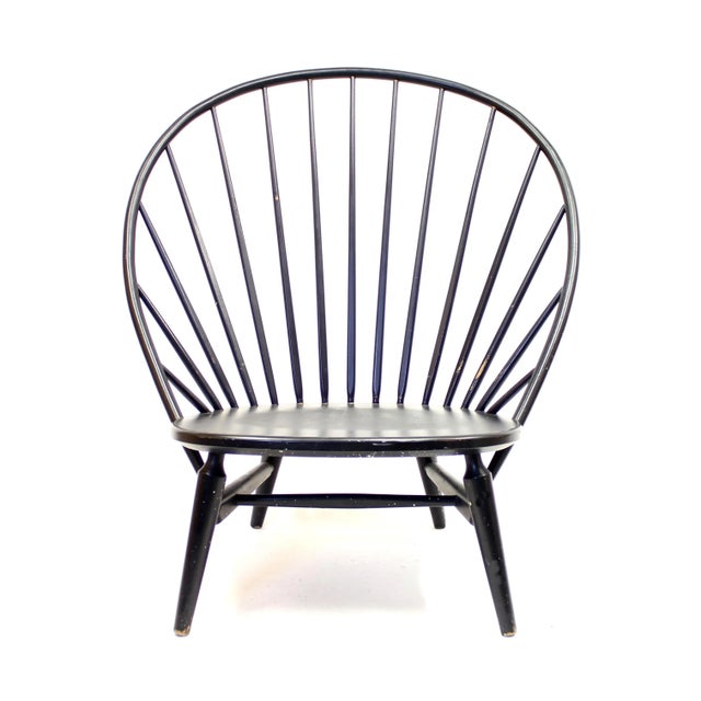 Bågen (The Arc in English) loung chair in original black lacquered wood. Designed by Sven Engström & Gunnar Myrstrand in...