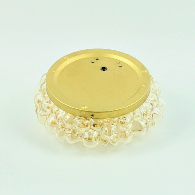Metal Large Mid-Century Modern Amber Bubble Glass Flush Mount by Helena Tynell for Limburg, Germany, 1960s For Sale - Image 7 of 9