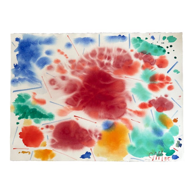 Important Museum Abstract Expressionist Watercolor #4 James McCray, Dated ‘85, Signed, 22.25” X 31” For Sale