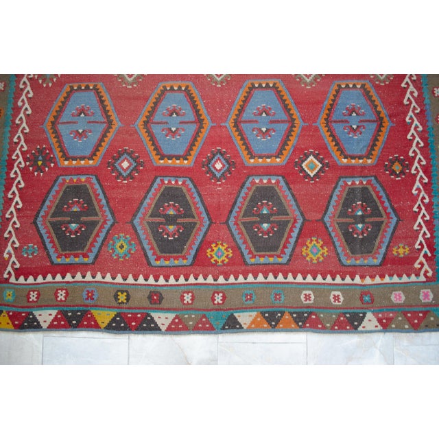 Vintage Hand-Woven Wool Turkish Rug - 8′8″ X 11′7″ For Sale - Image 13 of 15