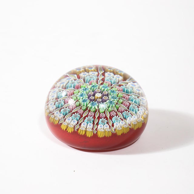 Mid-Century Modernist Hand-Blown Murano Glass Millefiori Paperweight For Sale In New York - Image 6 of 9