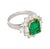 4.42 Carat Tw Colombian Emerald With Round & Emerald Cut Diamond Halo 18k Ring Size 7 For Sale In Miami - Image 6 of 12
