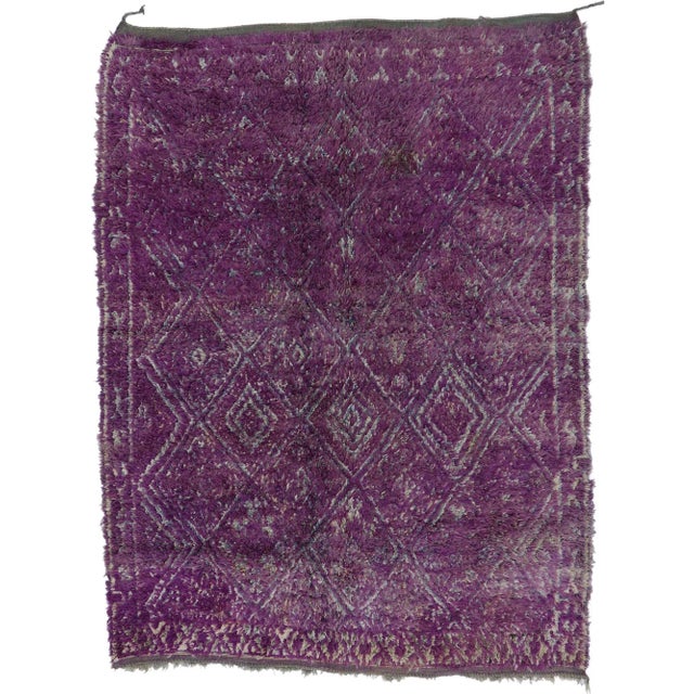 Vintage Purple Beni M'Guild Moroccan Rug - 06'08 X 08'08 For Sale - Image 9 of 9