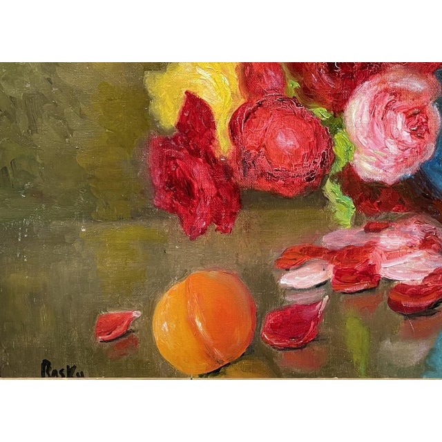 Marie-Madeleine De Rasky, Flowers with Fruits and Blue Soup Tureen, Oil, Framed For Sale - Image 6 of 10