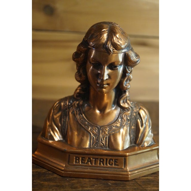 Early 20th Century Early 20th Century Dante and Beatrice Bookends - A Pair For Sale - Image 5 of 8