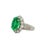Early 21st Century 4.32 Carat Colombian Emerald Diamond Platinum Halo Ring, GRS Certified, Size 5.75 For Sale - Image 5 of 8