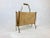 Beige Vintage Brass & Vinyl Magazine Rack, 1970s For Sale - Image 8 of 12