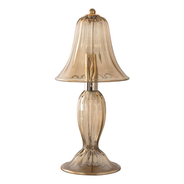 Smoky Murano Glass Table Lamp, Italy, 1990s For Sale