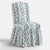 Wood Ruffle Camel Back Dining Chair in Linny Ikat Slate For Sale - Image 7 of 7