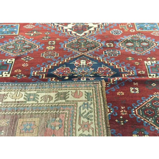 Transitional 19th Century Caucasian Karabagh Rug For Sale - Image 3 of 4