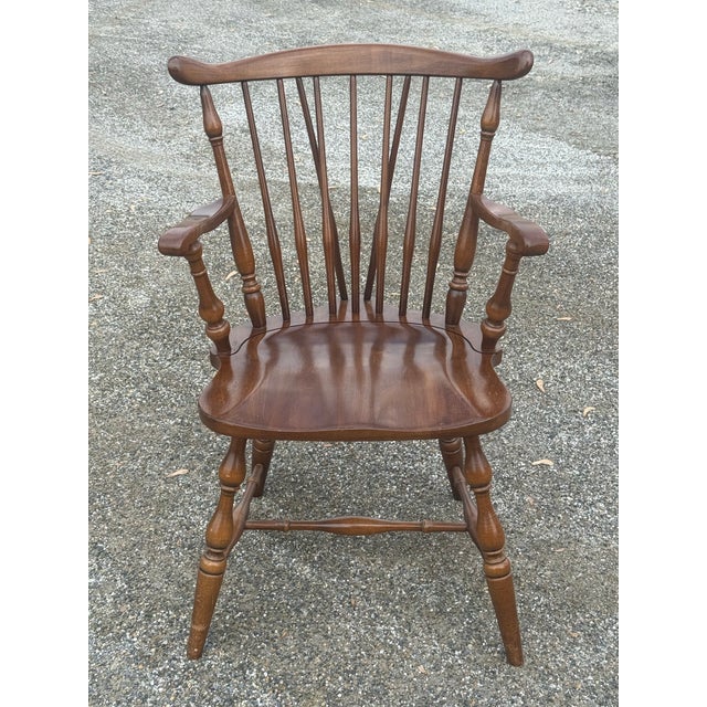 Vintage Pennsylvania House Duxbury Cherry Windsor Chairs - Set of 6 For Sale In New York - Image 6 of 12