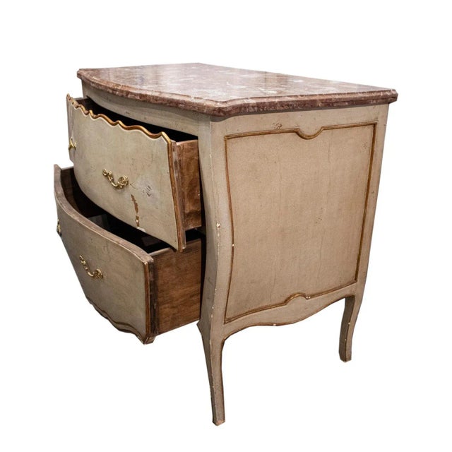 Rococo Style Handcrafted Two-Drawer Chest, 1850 For Sale - Image 4 of 9