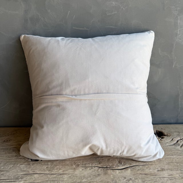 Textile Vintage Turkish Hemp Rug Pillow 21" X 21" With Down Insert For Sale - Image 7 of 7