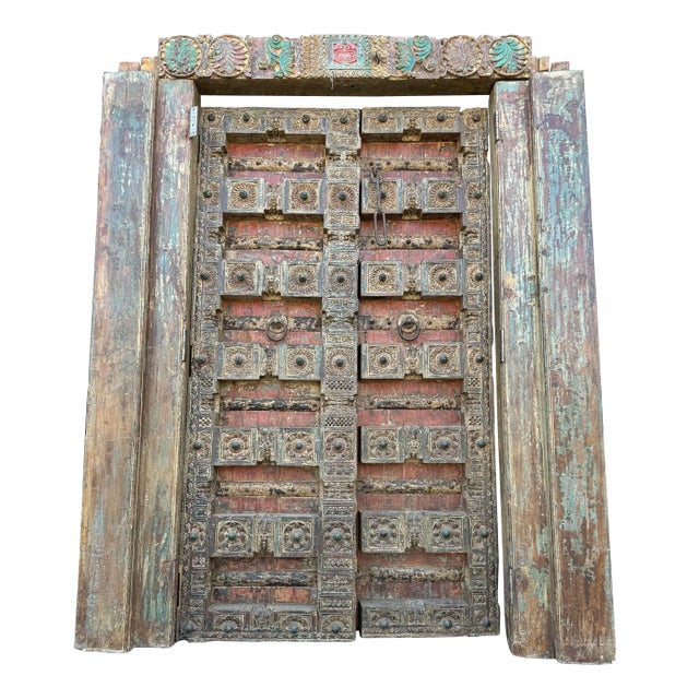 Early 19th Century Hand Carved Moroccan/Tunisian Style Entry Doors/Gate For Sale
