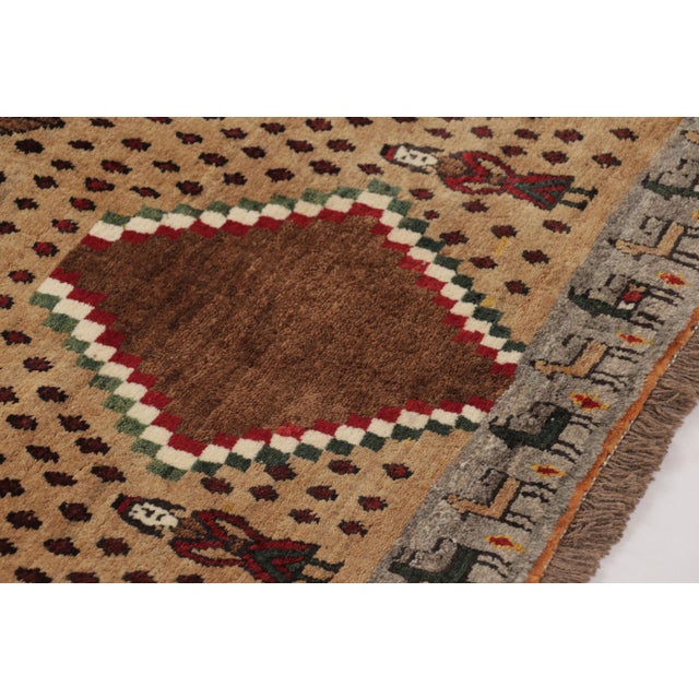 Rug & Kilim Vintage Animal Pictorial Gabbeh Wool Rug by Rug & Kilim, Afghanistan, 1950-1959 For Sale - Image 4 of 10