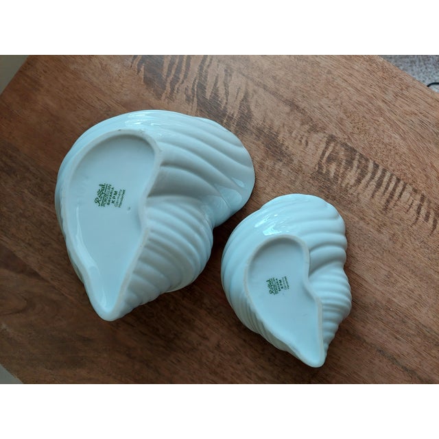 KPM Porcelain Vintage Kpm Porcelain Shell Planters- Set of 2 For Sale - Image 4 of 10