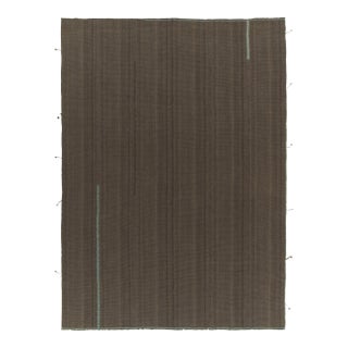 Rug & Kilim’s Contemporary Kilim in Brown With Muted Stripes For Sale