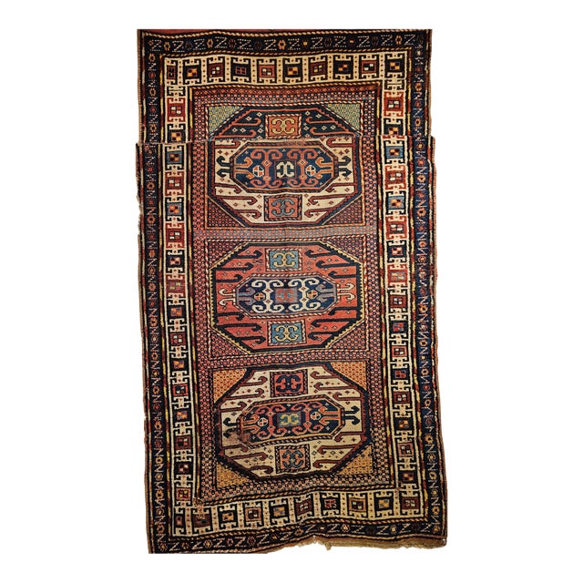 Late 19th Century Karachov Kazak Rug For Sale