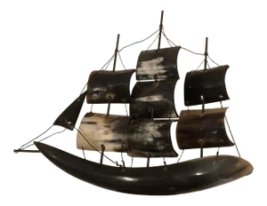 Vintage Horn Ship Model