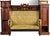 FURNITURE WITH SOFA 19th century Empire style. Made of mahogany wood, with bronze applications, decorated with vegetal...