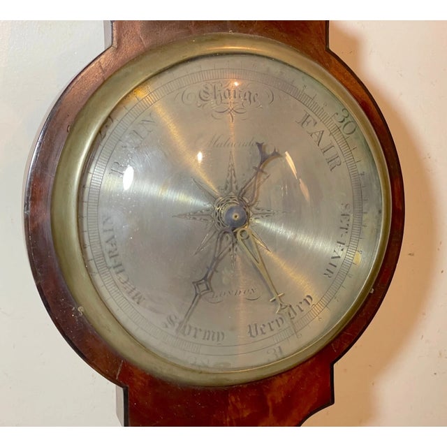 19th Century Large Antique 19th Century A. Gatty Mahogany Banjo Barometer Weather Instrument For Sale - Image 5 of 17