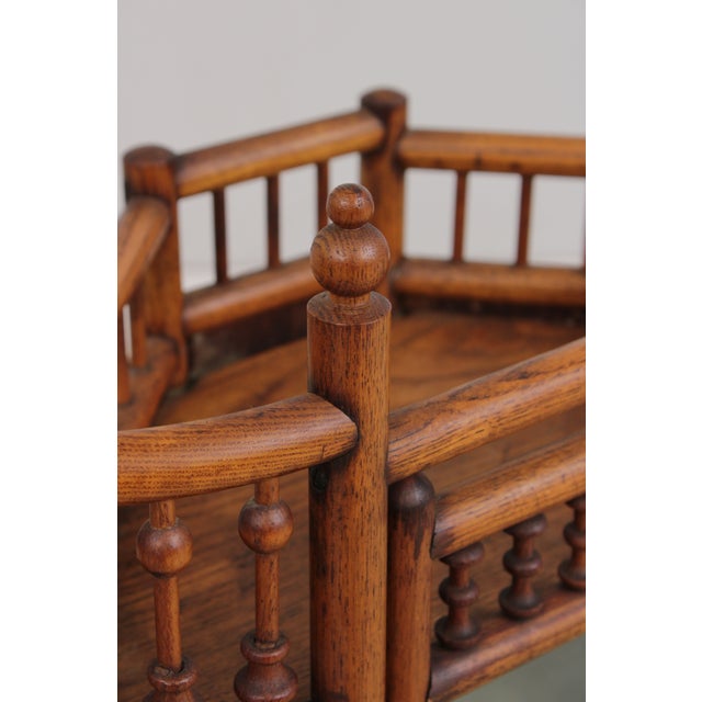 Antique Victorian Oak Stick & Ball Corner Hanging Cabinet For Sale - Image 10 of 12