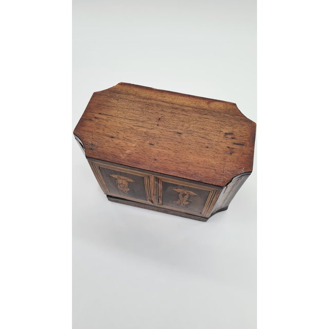 Antique Inlaid Wooden Tea Box, 19th Century For Sale - Image 5 of 14
