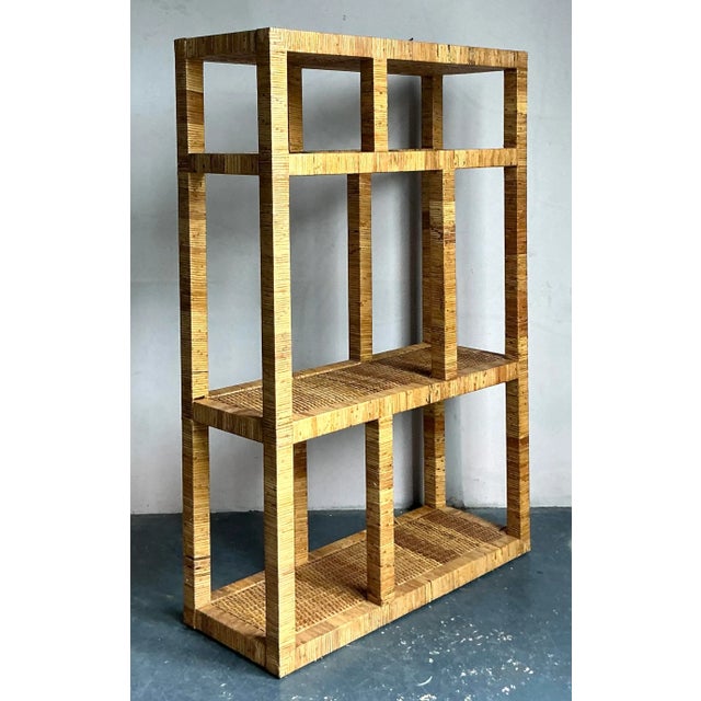 Vintage Coastal Wrapped Rattan Etagere For Sale In West Palm - Image 6 of 6