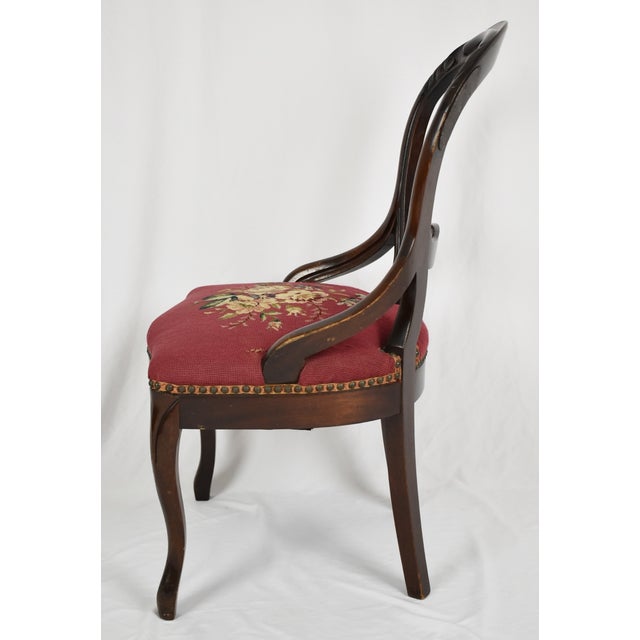 Antique Victorian Mahogany Needlepoint Side Chair Chairish