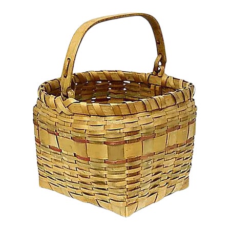 Late 20th Century Maine Indigenous Swing-Handle Basket For Sale