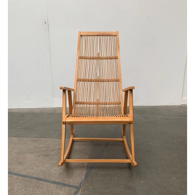 Mid-Century German Rattan Rocking Chair from Deutschen Werkstätten Hellerau, 1960s For Sale - Image 16 of 18