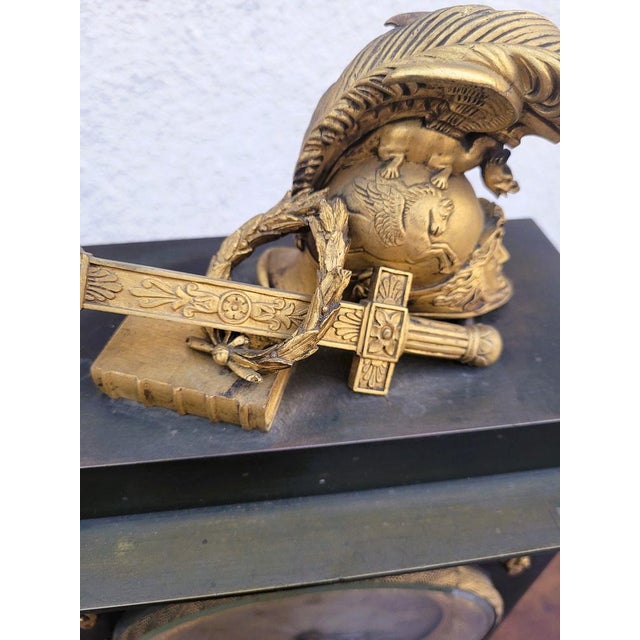 19th Century Clock with Warrior Helmet in Bronze For Sale - Image 18 of 18