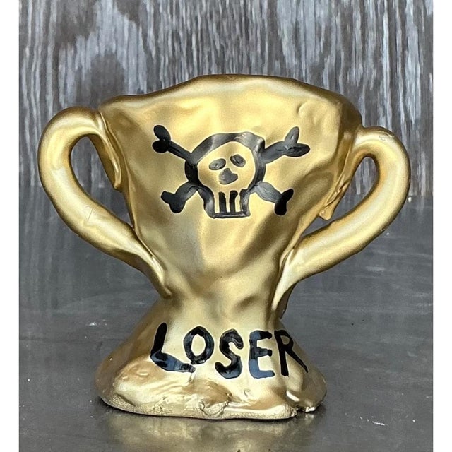 Vintage Skull Motif Ceramic Loser Trophy For Sale - Image 9 of 12