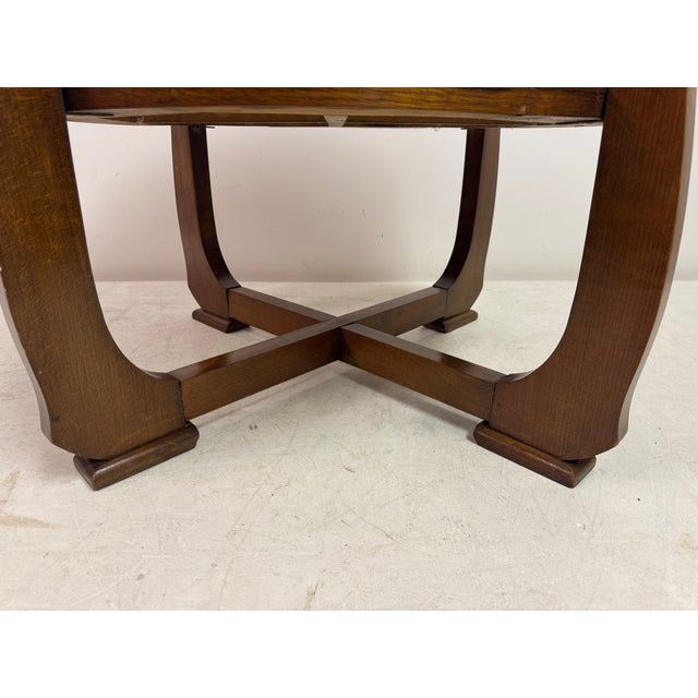 Brown Dutch Art Deco Amsterdam School Coffee Table, 1930s For Sale - Image 8 of 11