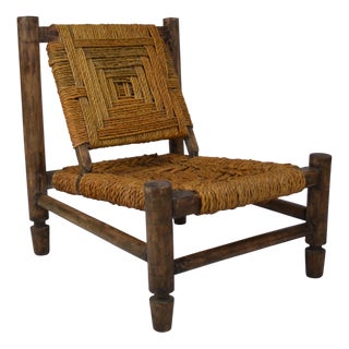 Low Rope Lounge Chair by Audoux-Minet, France, 1950s For Sale