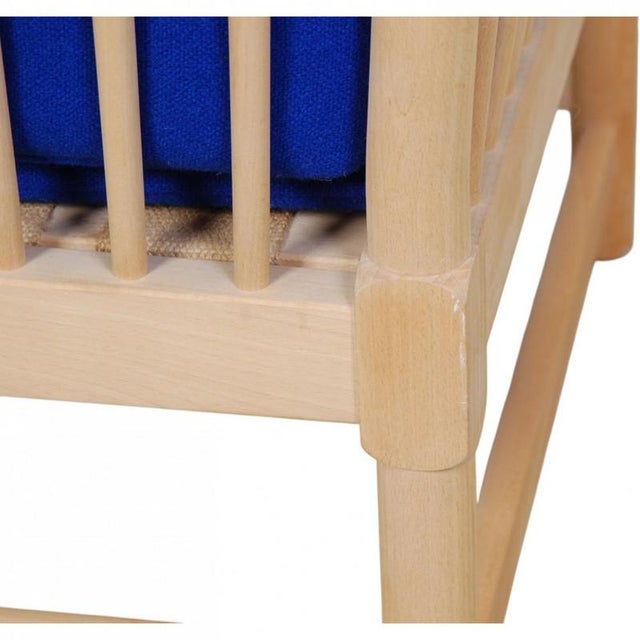 Spoke Back Sofa in Blue Fabric by Børge Mogensen, 1990s For Sale - Image 17 of 18