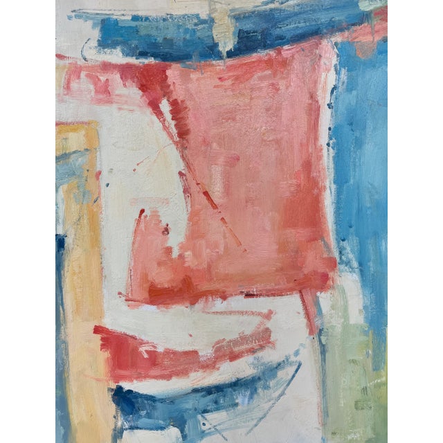 Blue Contemporary Abstract Original Oil Painting For Sale - Image 8 of 12