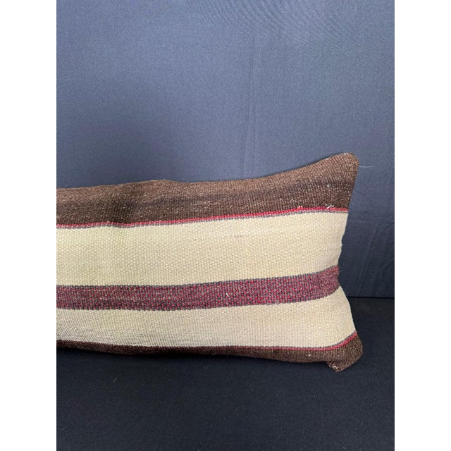 Turkish Hemp Pillow Cushion Natural Beige Brown Cushion Cover 12x46 For Sale - Image 4 of 4