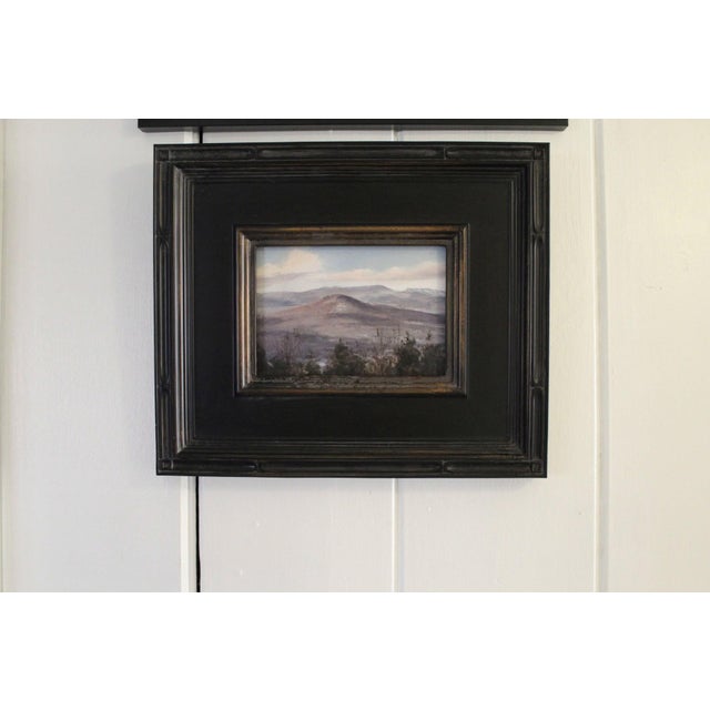 Early 21st Century Winter Is Here by Mo Myra | Watercolor on Paper Landscape of mountains and trees in winter. For Sale - Image 5 of 5