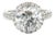 4.53 Carat Round Cut Diamond 18k White Floral Halo Engagement Ring For Sale