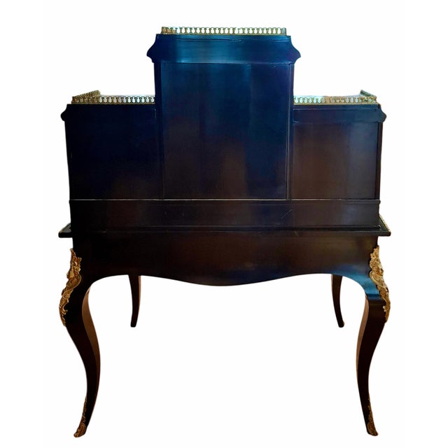 A Napoleon III Boulle Inlay “Bonheur Du Jour” Lady’s Desk For Sale - Image 12 of 17