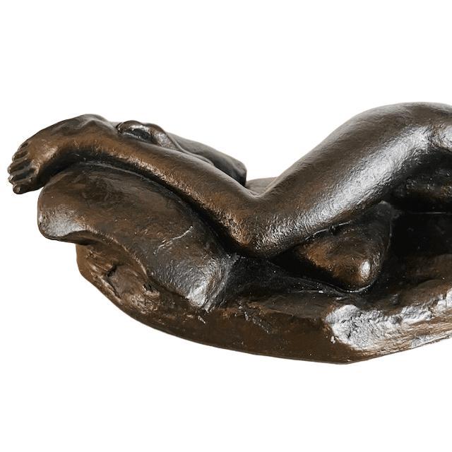 Vintage Female Nude Cold-Cast Bronze and Resin Sculpture by Peter Sedcole, 1960s For Sale - Image 6 of 12